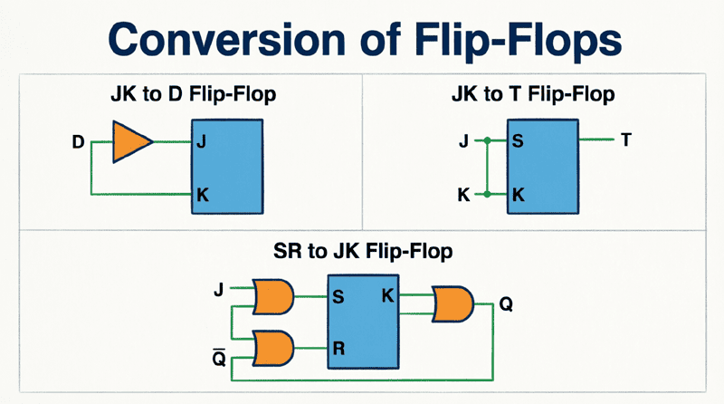 SR, JK, D, and T Conversions