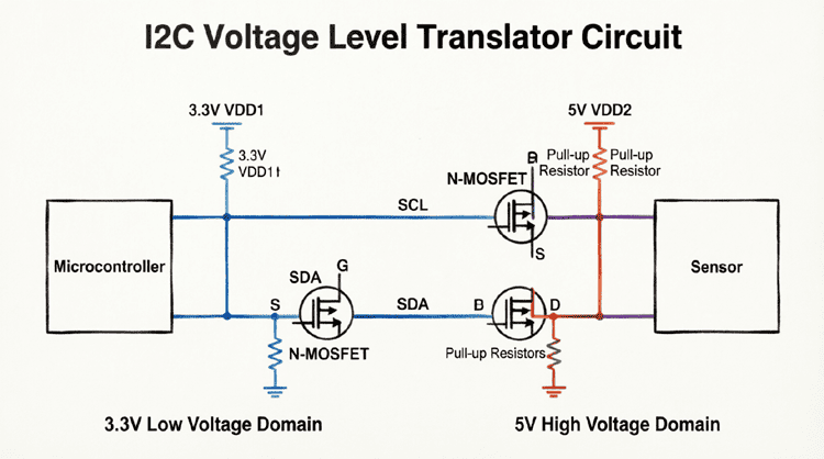 I2C-Voltage-Level-Translator-Circuit